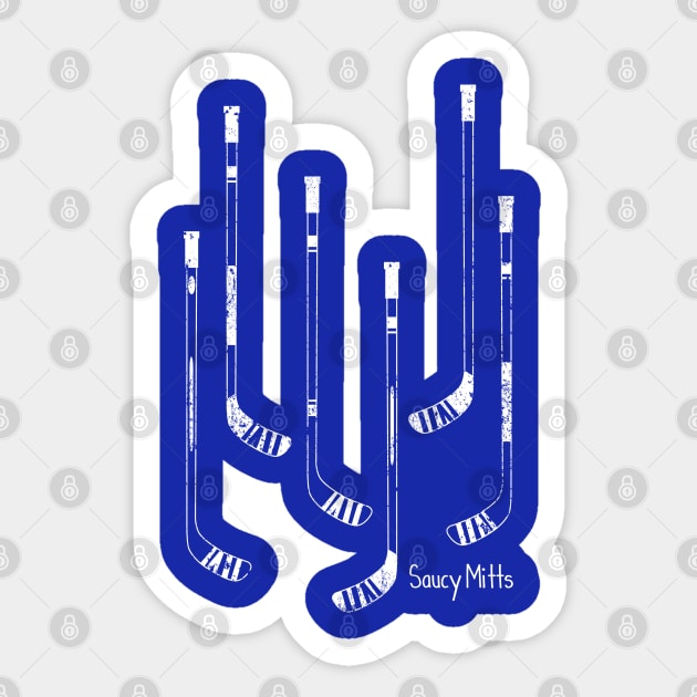 White Hockey Sticks Sticker by SaucyMittsHockey